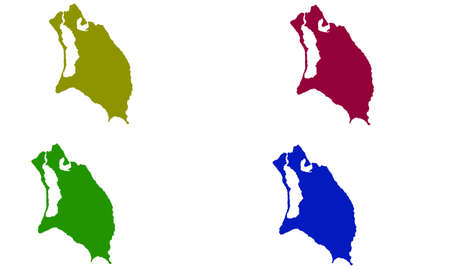 Barbuda island map silhouette in Caribbeanのイラスト素材