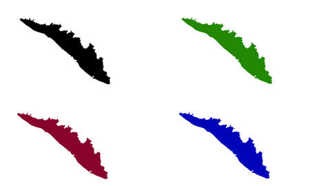 Kerala country map silhouette in Indiaのイラスト素材