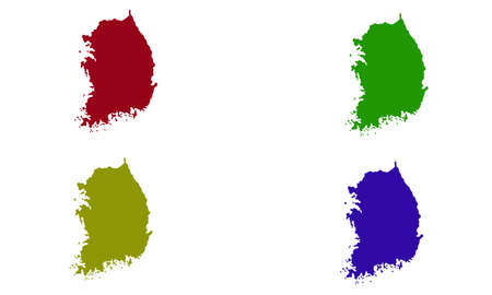 South Korea country map silhouette in east asiaのイラスト素材