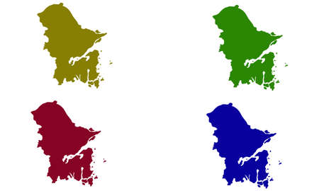 Ningbo city map silhouette in Chinaのイラスト素材