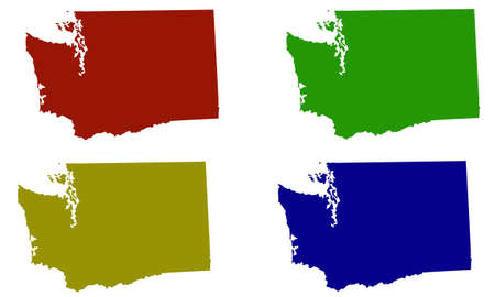 Washington city map silhouette in the United Statesのイラスト素材