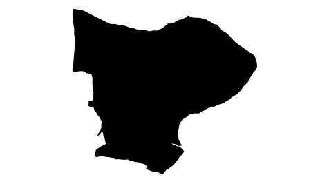 silhouette map of Paramaribo city in Surinameのイラスト素材