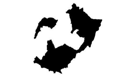 Black silhouette map of the city of Lausanne in Switzerlandのイラスト素材