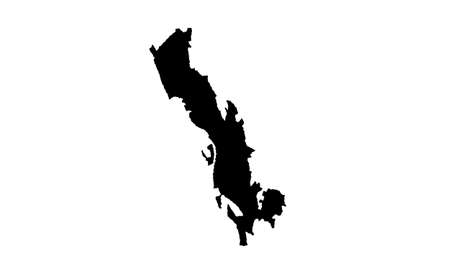 silhouette map of the province of Trentino in Italyのイラスト素材
