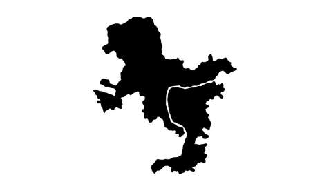 silhouette map of usti nad Labem area in czechのイラスト素材