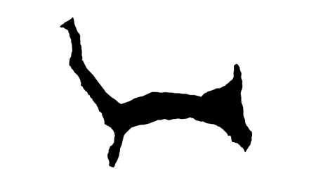 silhouette map of Khorog city in Tajikistanのイラスト素材