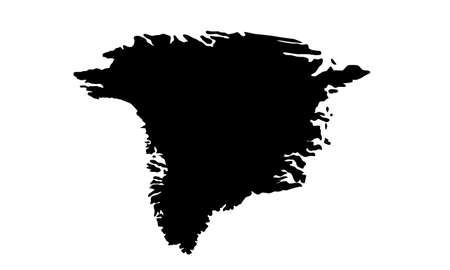 Greenland country map silhouette on white backgroundのイラスト素材