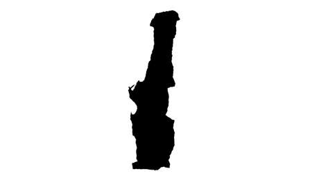 silhouette map of the city of Sidon in Lebanonのイラスト素材