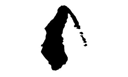 Aitutaki Island map silhouette on white backgroundのイラスト素材