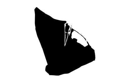 Port Said city silhouette map in Egyptのイラスト素材