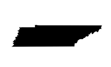 silhouette map of the state of Tennessee in the united statesのイラスト素材
