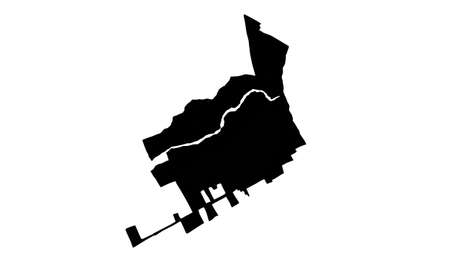 Plaquemine city map silhouette in Louisianaのイラスト素材