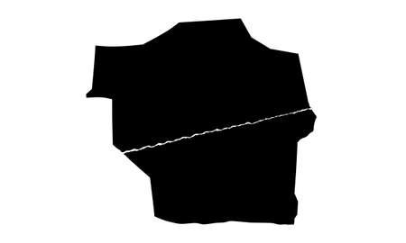 silhouette map of Sahiwal city in Pakistanのイラスト素材