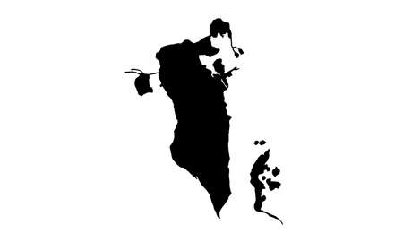 Bahrain country map silhouette in middle eastのイラスト素材