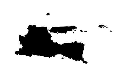 East Java province map silhouette in Indonesiaのイラスト素材