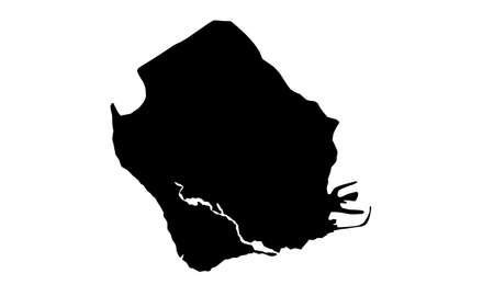 silhouette map of Sekondi-Takoradi city in Ghanaのイラスト素材