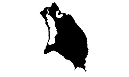 silhouette map of the island of Barbuda in the Caribbean,のイラスト素材