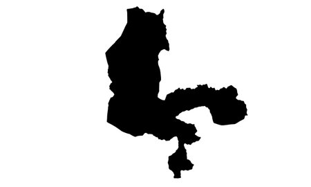 silhouette map of Kebbi city in Nigeriaのイラスト素材