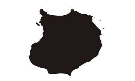 silhouette map of the island of Boa Vista in Cape Verdeのイラスト素材