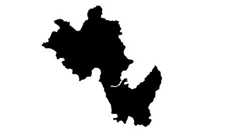 silhouette map of the city of Pohang in South Koreaのイラスト素材