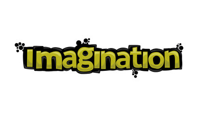 Imagination writing graffiti design on a white backgroundのイラスト素材