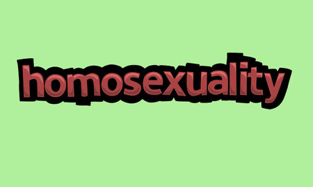 HOMOSEXUALITY writing vector design on a green background very simple and very cool