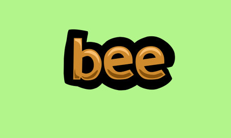 bee writing vector design on a green background very simple and very coolのイラスト素材