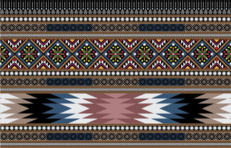 Ikat geometric folklore ornament with diamonds. Tribal ethnic vector texture. Seamless striped pattern in Aztec style. Folk embroidery. Indian, Scandinavian, Gypsy, Mexican, Africaのイラスト素材