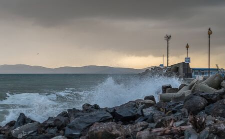 Winter Storm Pier Viewの写真素材