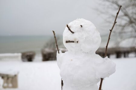 Ugly snowmanの写真素材