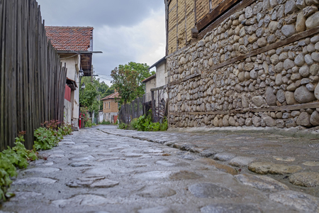 Streets of Bansko old townの写真素材