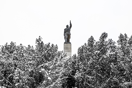 Sculpture of russian soldier in Burgasの写真素材