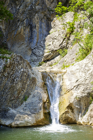 Mountain waterfall in sunny weather 4の写真素材