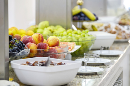 Delicious and fresh breakfast buffet with fruits 2の写真素材