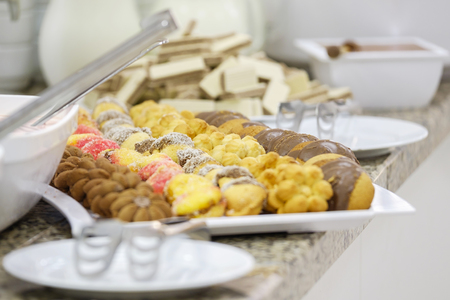 Delicious and fresh breakfast buffet with desserts 1の写真素材