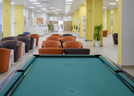 Table for billiards and game area in the hotel lobby 2の写真素材