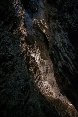 Passages covered with old stalactites and stalagmites inside the cave 1の写真素材