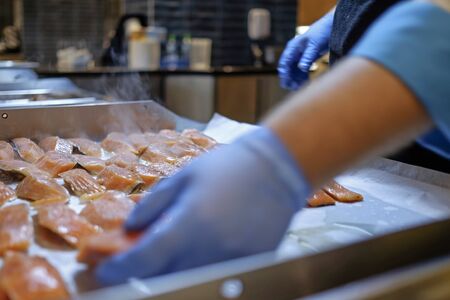 Preparing Mediterranean food on professional kitchen 7の写真素材