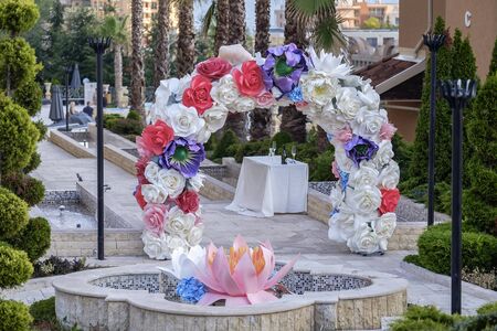 Arch made of flowers and decorations for the wedding ceremony 8の写真素材