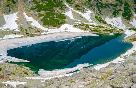 Aerial View of Mountain Lakes from Top of Highest Peak in Bulgaria