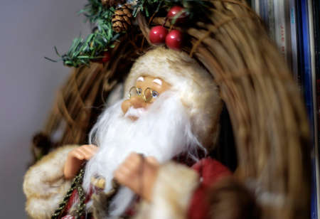 Christmas Story. Santa Claus and Decoration Close Upの写真素材