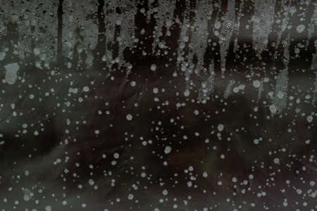 rain drops on window. misted glass. condensate in a greenhouseの写真素材