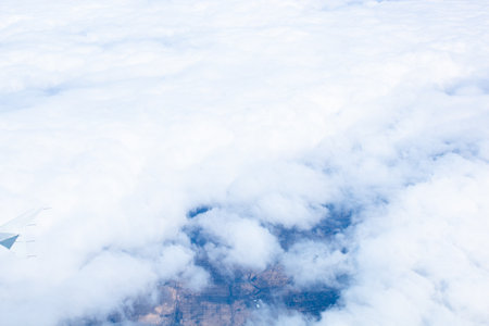white and air clouds from above. cloud backgroundの写真素材