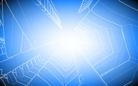 Blue poster in the style of elementary geometryのイラスト素材