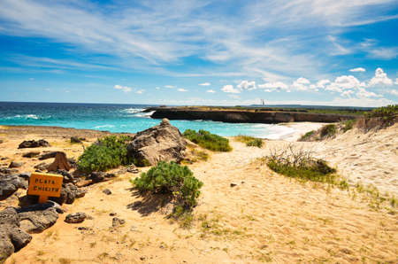 Playa Chikitu, beautiful beach on the caribbean island of bonaire,