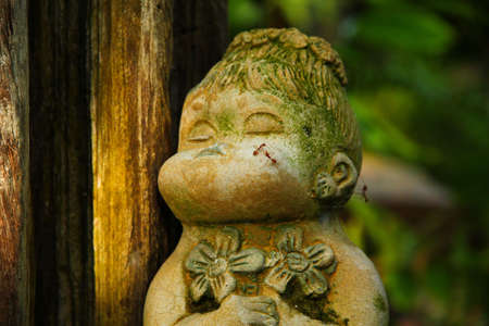 Lonely old statue, Southeast Thailand. (general decorated statue)の写真素材