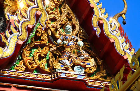 Sculpture of character in literature , Charor temple, Nonthaburiの写真素材