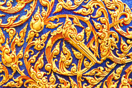 1Dragon head texture on wall of monastery, Charor temple, Nonthaburi district, Thailand.の写真素材