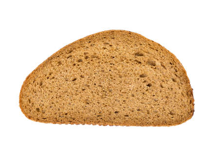 Brown bread slice isolated on white background