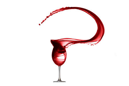 Red Wine Abstract Splashing isolated of white background.の写真素材